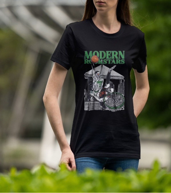 Modern Rockstars Basketball Dunk Skyline Bridge T-Shirt