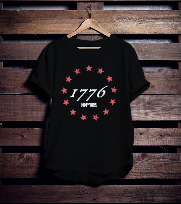 Hammer And Nigel 1776 Red Stars Circle Motif T-Shirt