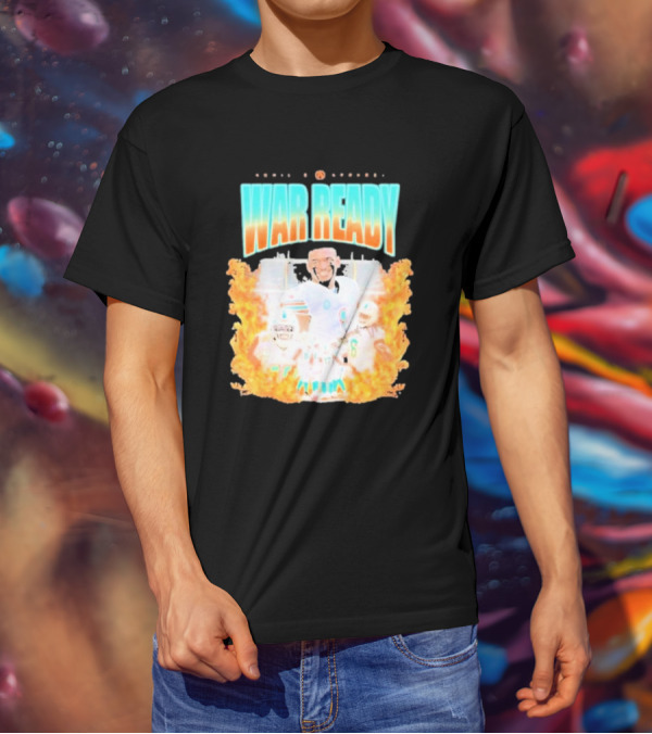 Waddle And Associates War Ready Miami Football Flame Burst T-Shirt