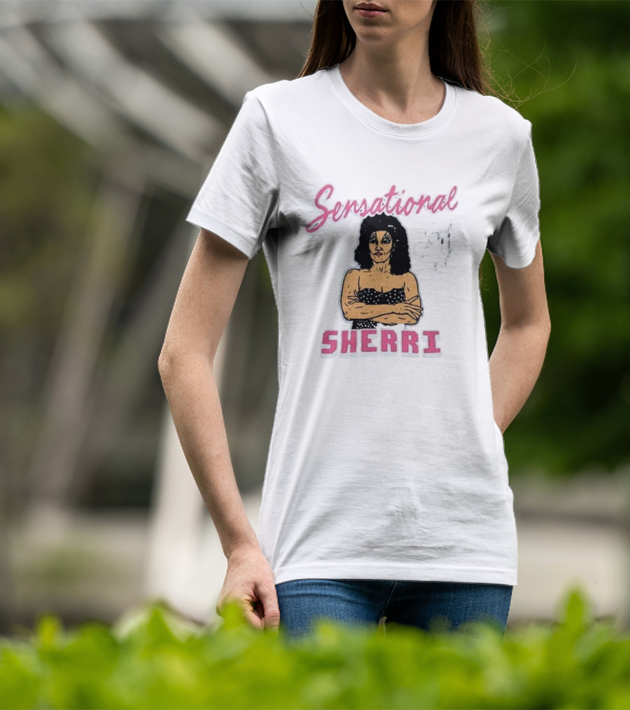 Sensational Sherri Retro Illustration Wrestling T-Shirt