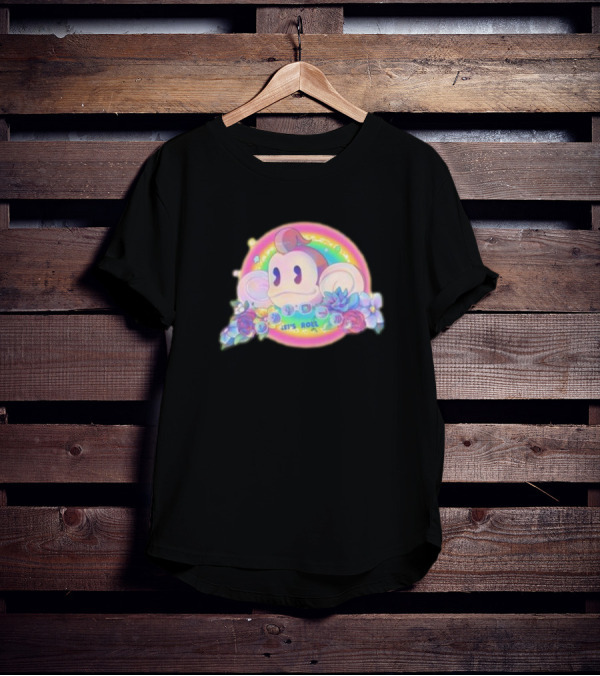Quit Monkeying Around Let's Roll With Rainbow Monkey And Flowers T-Shirt