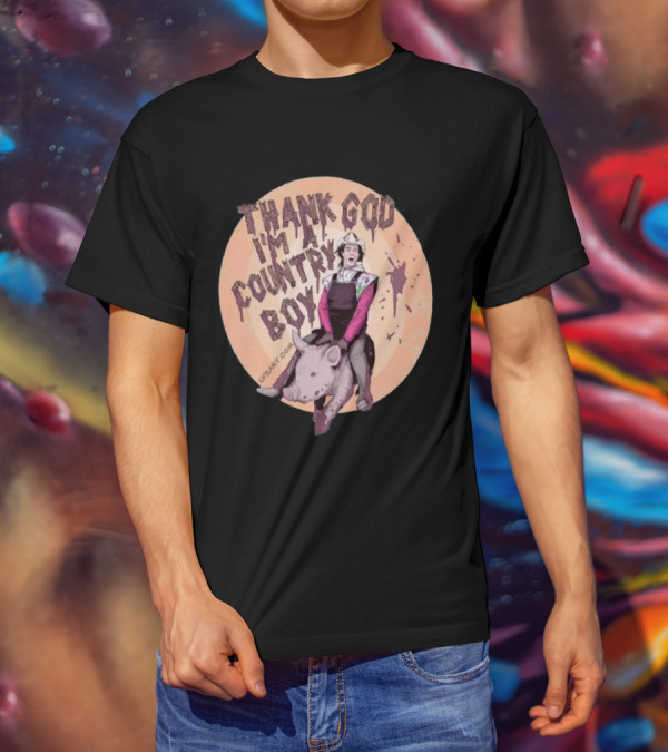 Thank God I'm A Country Boy Riding Pigman T-Shirt