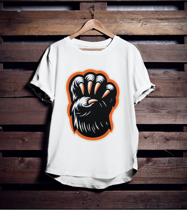 The Claw Foot Horror Paws Black Orange T-Shirt