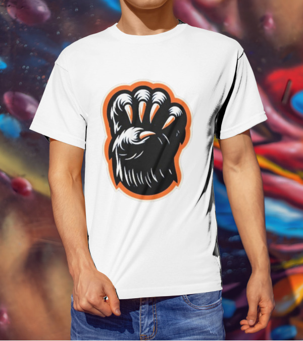 The Claw Foot Horror Paws Black Orange T-Shirt