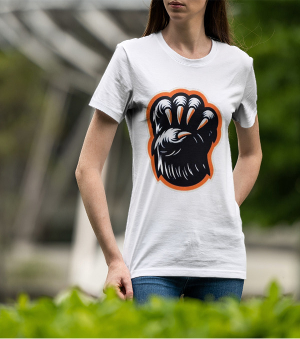 The Claw Foot Horror Paws Black Orange T-Shirt