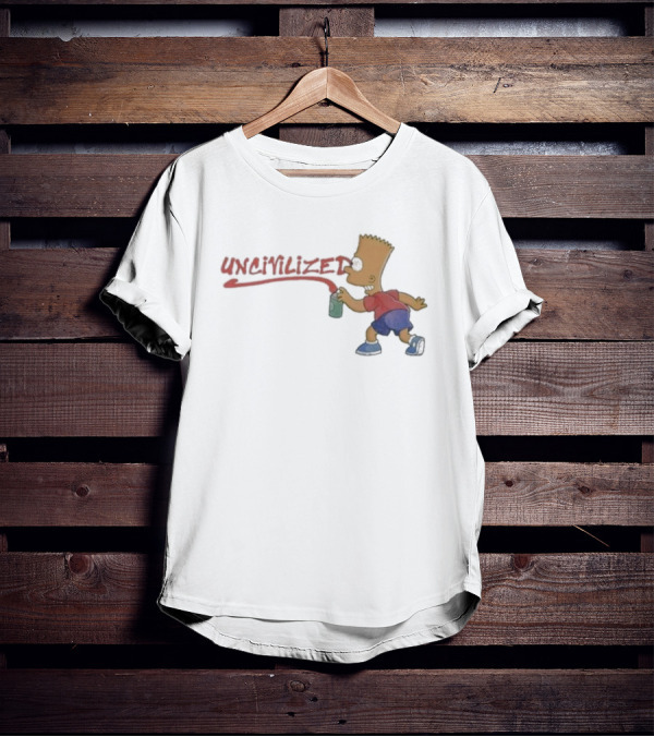 Uncivilized El Barto Graffiti Spray Can Iconic Character T-Shirt
