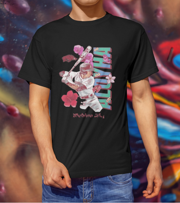 Wehiwa Aloyha Aloy Arkansas Baseball Flowers T-Shirt