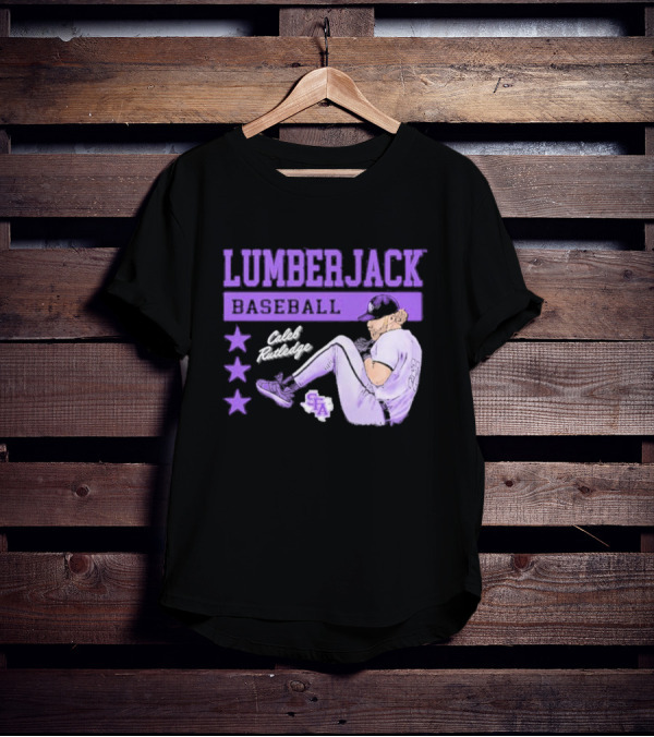 Lumberjack Baseball Caleb Rutledge SFA Cartoon T-Shirt