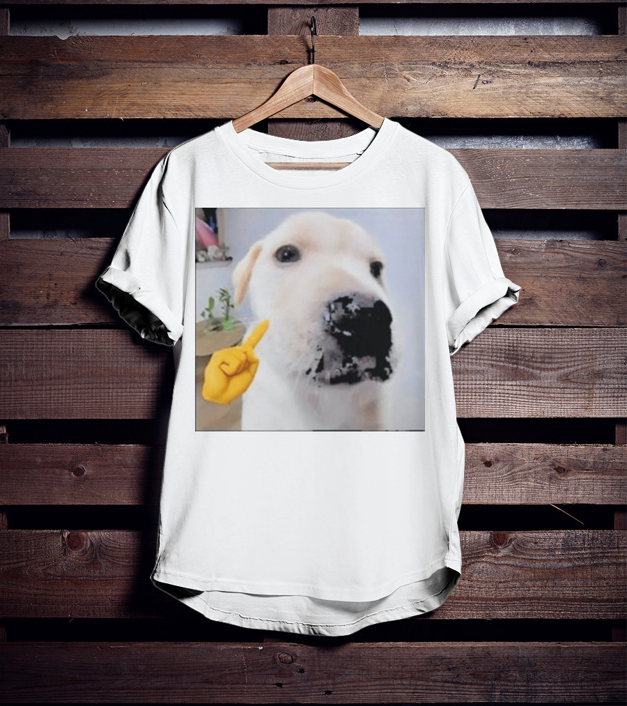 Mewing Cringe Cute Dog Meme Emoji Interaction T-Shirt