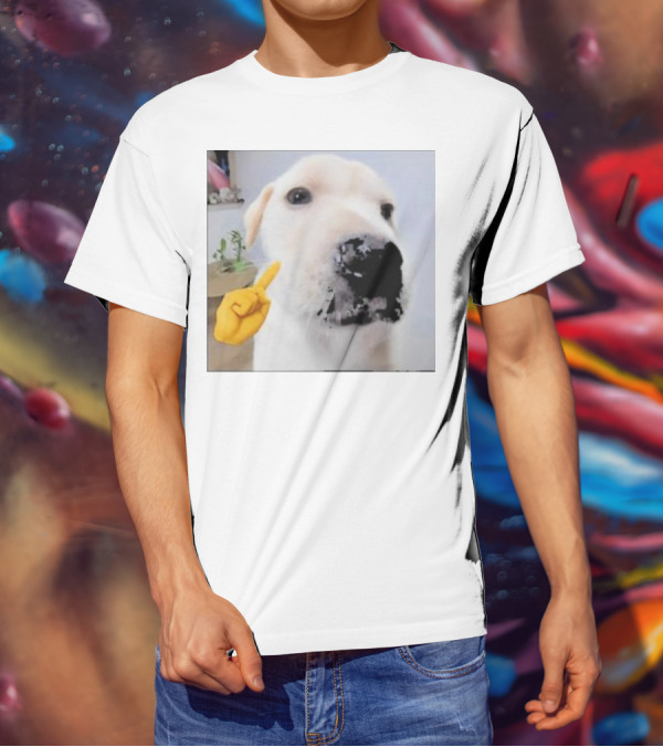 Mewing Cringe Cute Dog Meme Emoji Interaction T-Shirt