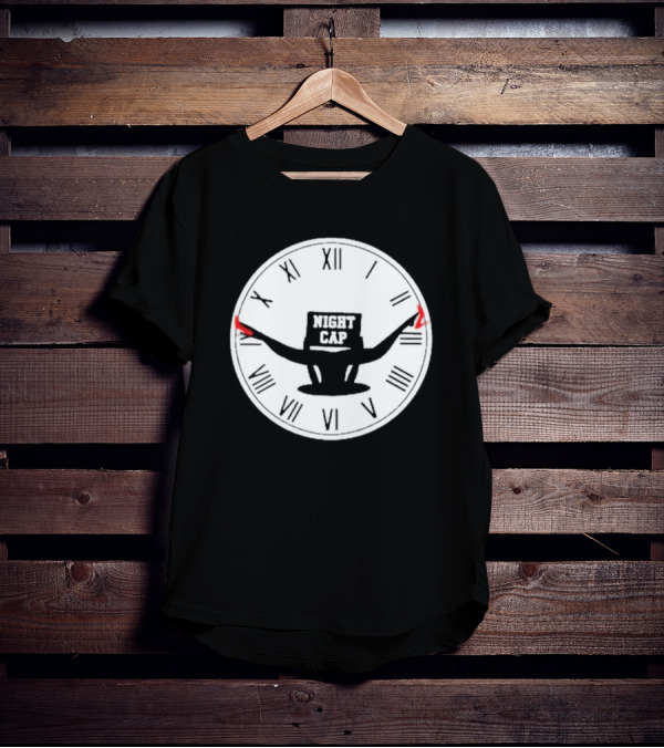 Night Cap Clock Roman Numerals Quarter To Three T-Shirt