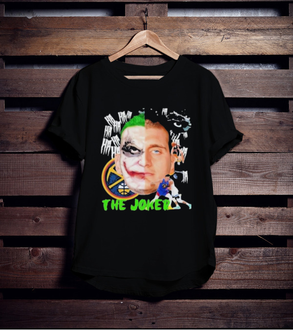 Nikola Jokic The Joker Face Featuring Denver Nuggets Basketball References T-Shirt
