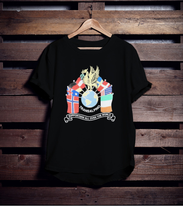 Transalpino Global Supporters With Flags And Globe Emblem T-Shirt