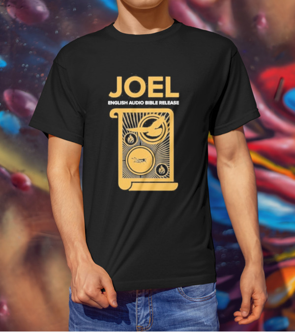 JOEL English Audio Bible Release Scroll Locust Bird Flame Icons T-Shirt