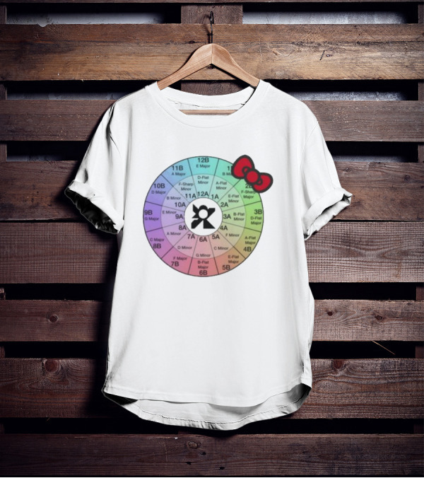 Ramonpang Djs Only Color Wheel Music Key Chart With Hello Kitty Bow T-Shirt