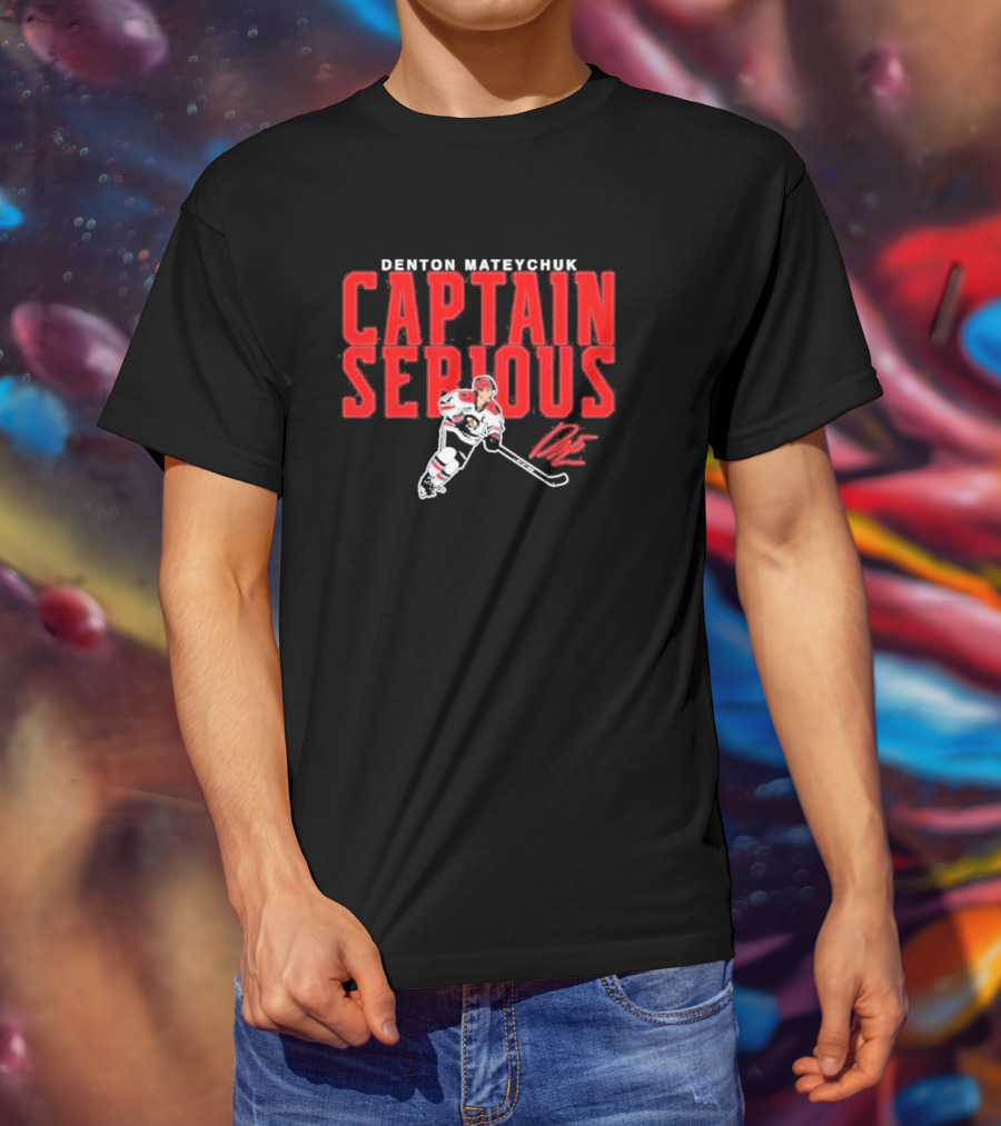 Denton Mateychuk Captain Serious Signature Hockey Player T-Shirt