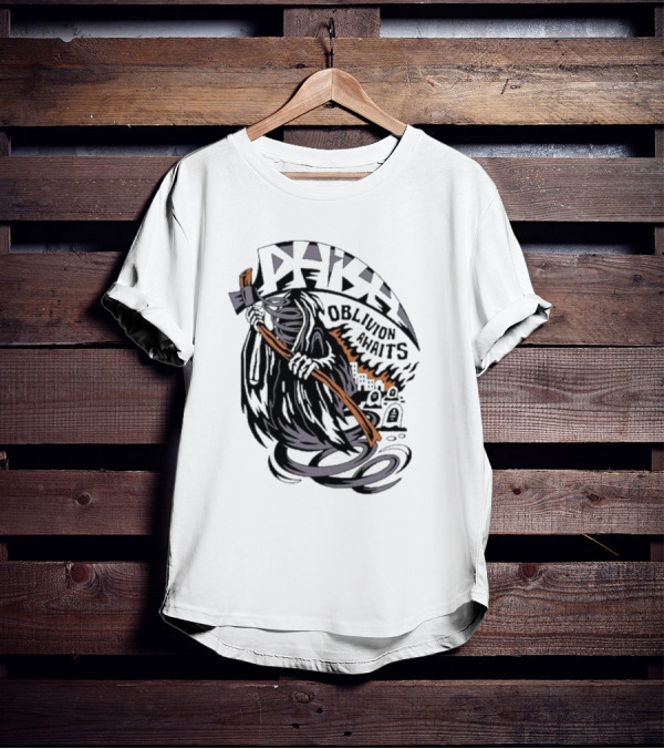 Dark Reaper With Scythe Oblivion Awaits Graves T-Shirt