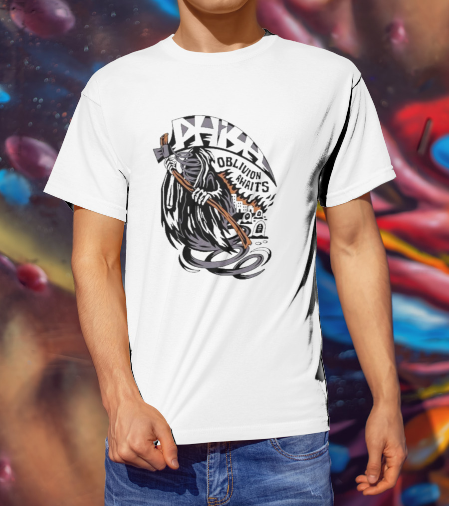 Dark Reaper With Scythe Oblivion Awaits Graves T-Shirt