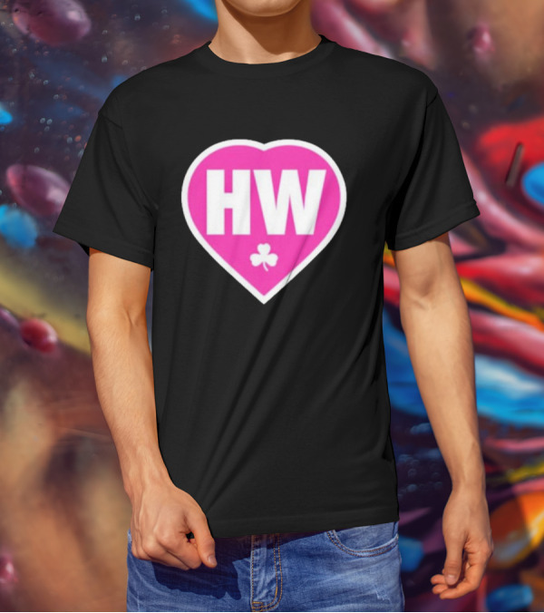 Celtics HW Heart With Pink Clover Move4Heather T-Shirt