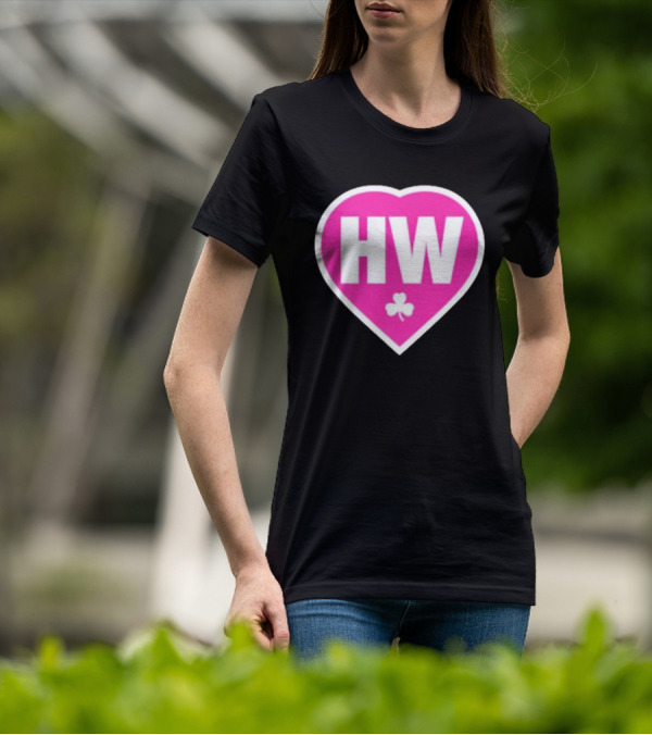 Celtics HW Heart With Pink Clover Move4Heather T-Shirt