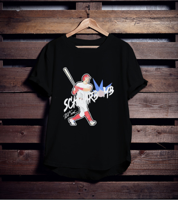 Schwarbomb Illustrated Baseball Swing With Signature Elements T-Shirt