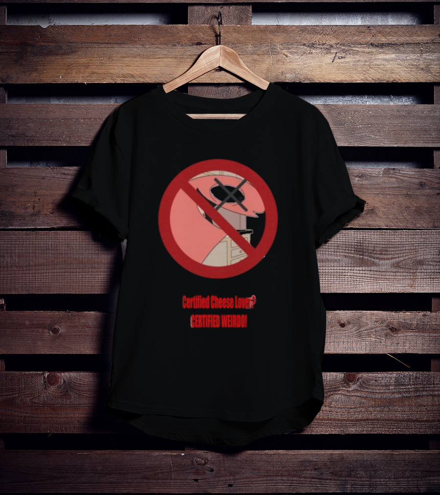 Certified Cheese Lover Certified Weirdo Dj Spitz No Face Silhouette In Red Circle T-Shirt