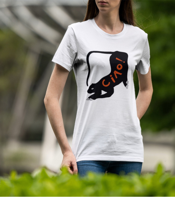 Elena Fiorenza Gatti Ciao Black Cat T-Shirt