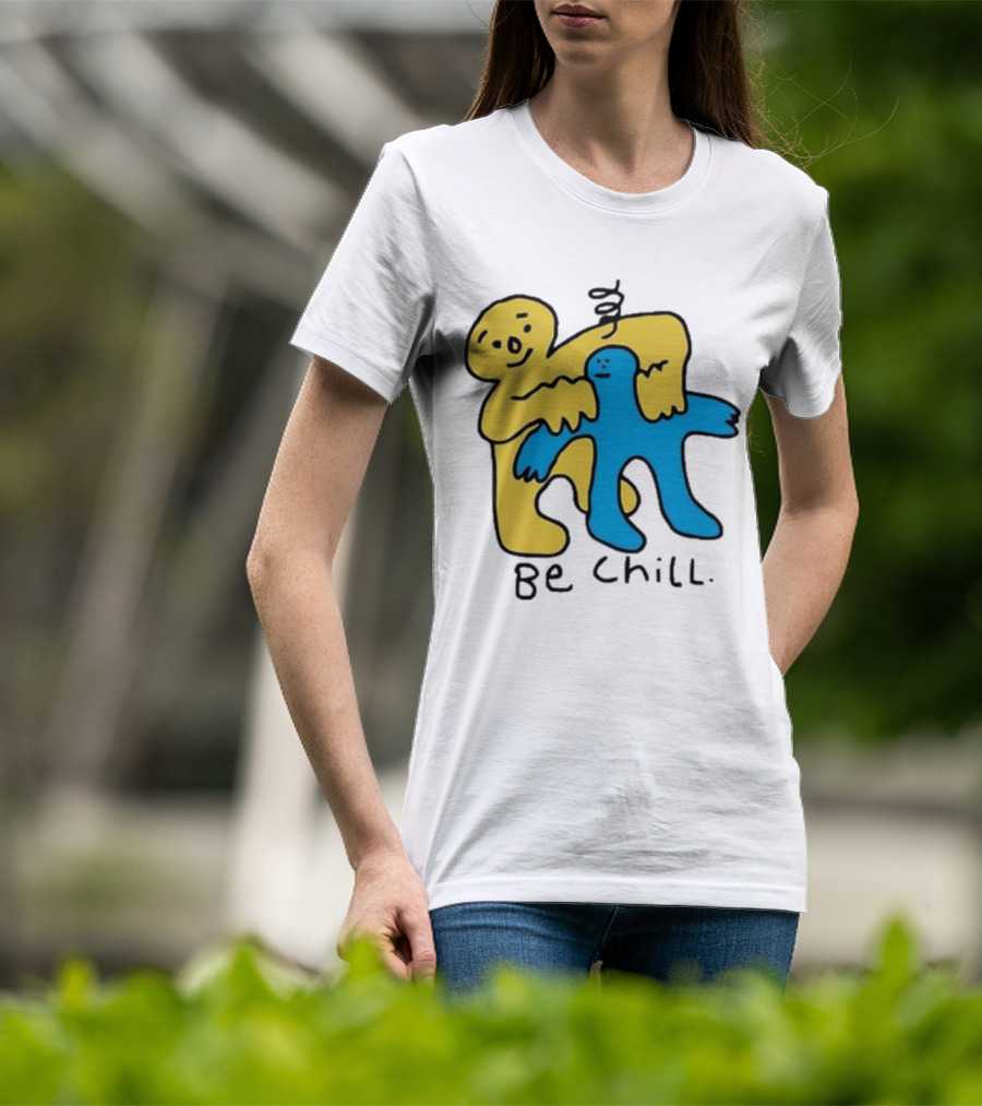 Iwantmyhoney Be Chill Yellow And Blue Figure Hugging T-Shirt