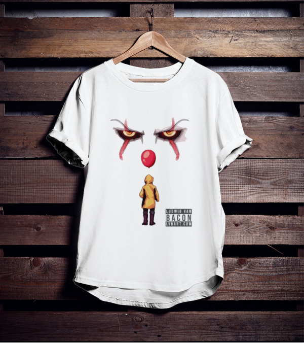 Ludwig Van Bacon It Lvbart Com Yellow Raincoat Red Balloon Eyes T-Shirt