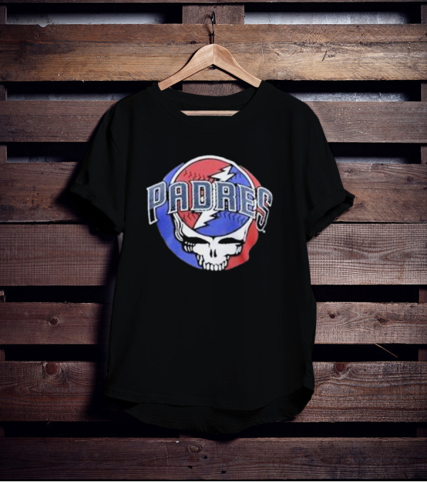 Padres Grateful Dead Style Logo Skully T-Shirt
