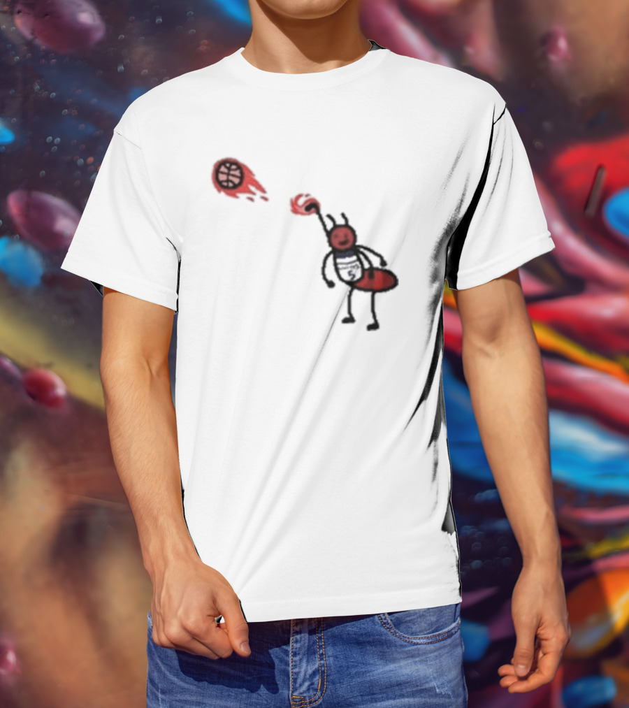 Paint Fire Ant Playing Basketball T-Shirt