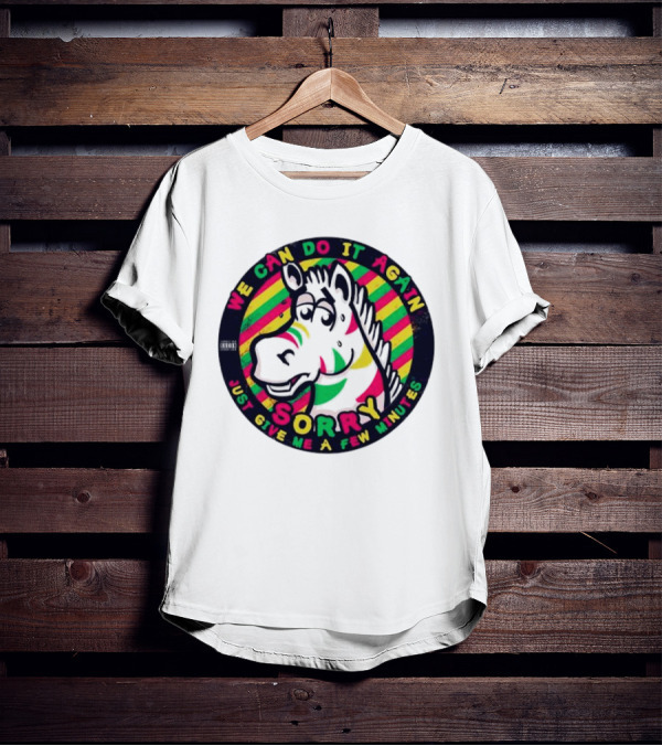We Can Do It Again Sorry Just Give Me A Few Minutes Rainbow Zebra T-Shirt