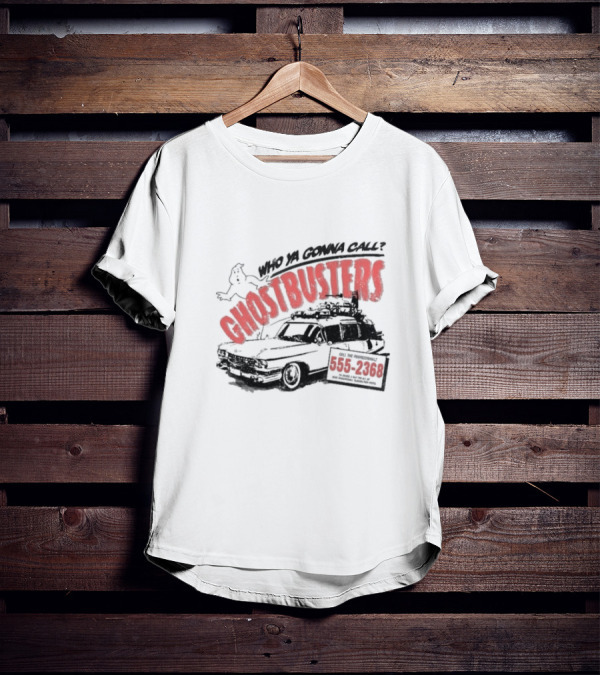 Who Ya Gonna Call Ghostbusters 555 2368 Ectomobile Ghost T-Shirt
