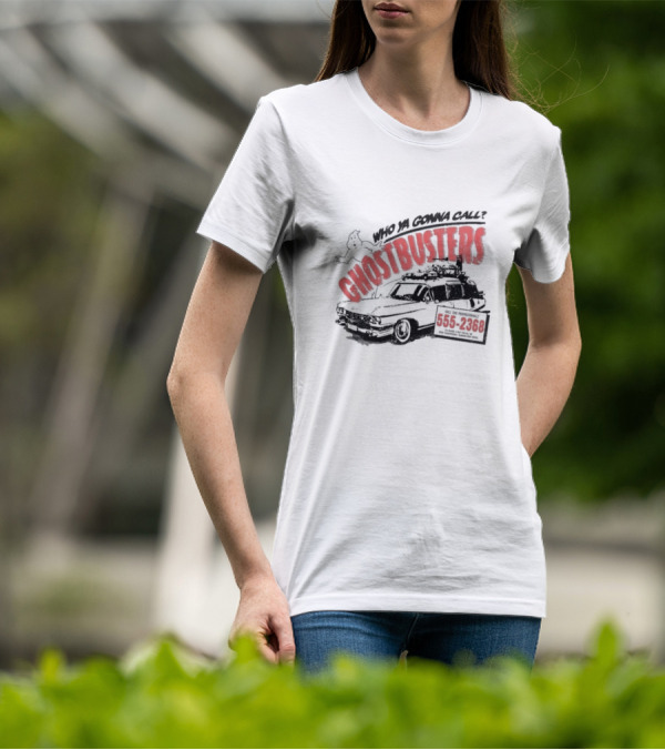 Who Ya Gonna Call Ghostbusters 555 2368 Ectomobile Ghost T-Shirt