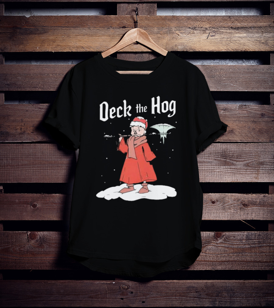 Bilmuri Deck The Hog Christmas Santa Ice Bonk Snow Fantasy T-Shirt