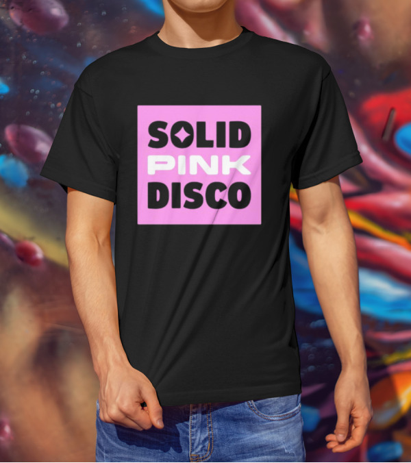 SOLID PINK DISCO Starburst Retro Block T-Shirt