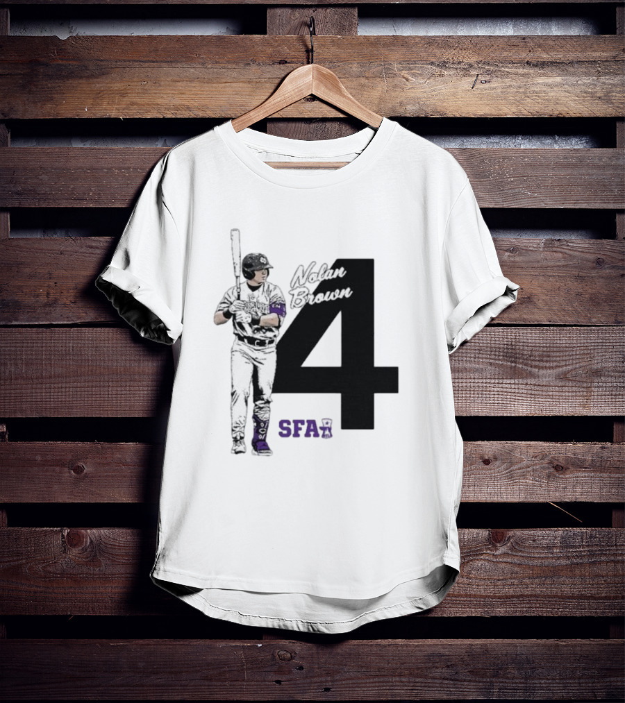 Nolan Brown 4 SFA Baseball Player T-Shirt