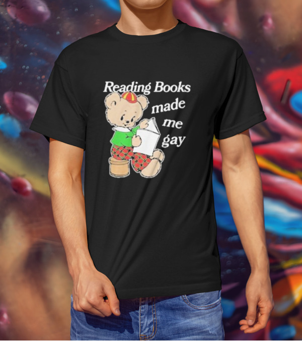 Reading Books Made Me Gay Teddy Bear In Plaid T-Shirt