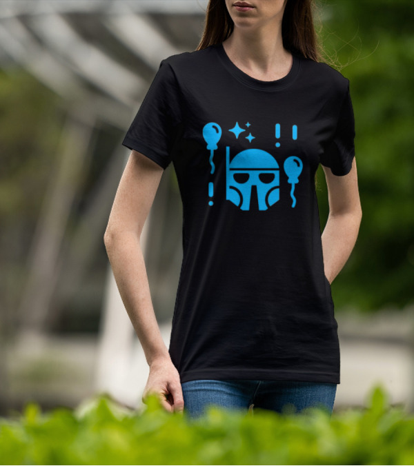 Boba Fett Helmet With Balloons And Stars Youth Star Wars Day T-Shirt