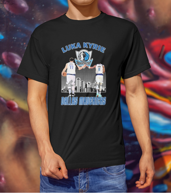 Luka Kyrie Signature Dallas Mavericks City Skyline Basketball T-Shirt