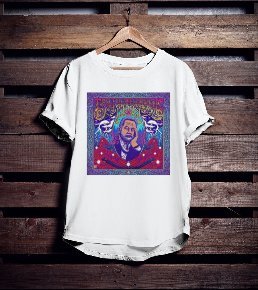 Truth And Dragons Psychedelic Portrait Neon T-Shirt