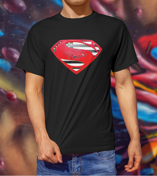 Arkansas Razorbacks Superman Logo With USA Flag Colors T-Shirt