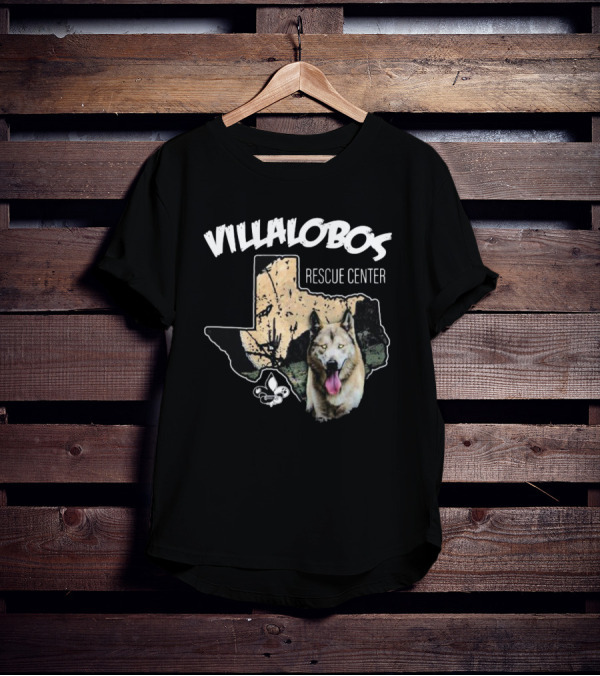 Villalobos Rescue Center Texas Map And Wolf T-Shirt