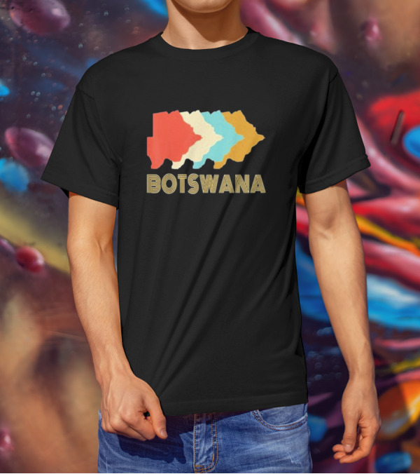 Botswana Vintage Multi-Color Map T-Shirt