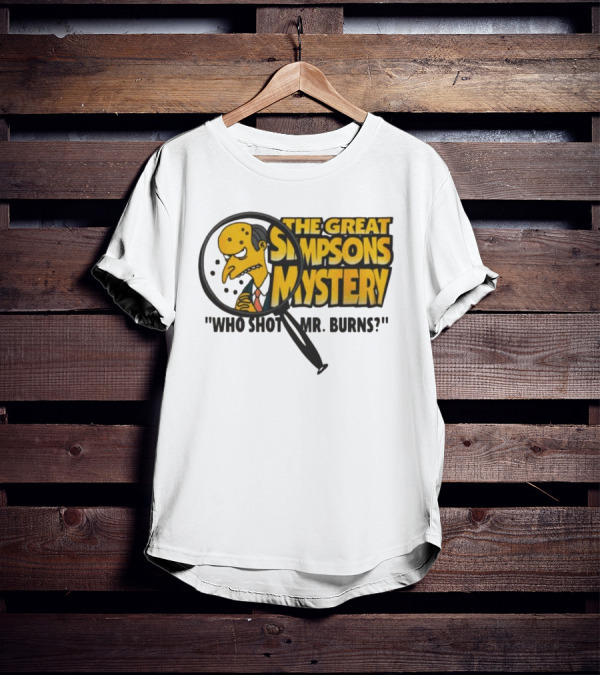 The Great Simpsons Mystery Who Shot Mr. Burns 1995 T-Shirt