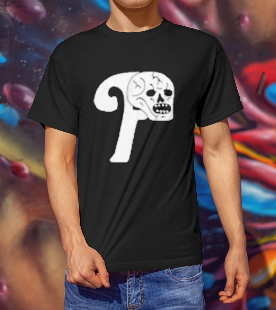 Philadelphia The Fighting Piss Missiles Skull T-Shirt