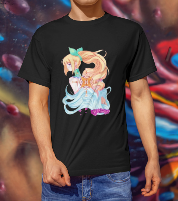 Virgo Versus The Zodiac Anime Illustration With Pastel Colors And Floral Elements T-Shirt