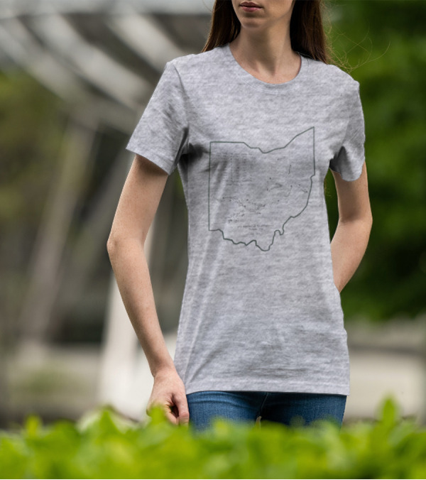 Abercrombie And Fitch Memorial Tournament Ohio State Map Outline T-Shirt
