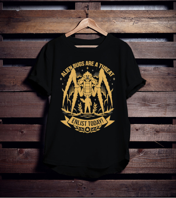Alien Bugs Are A Threat Enlist Today Against Giant Monster Spider T-Shirt