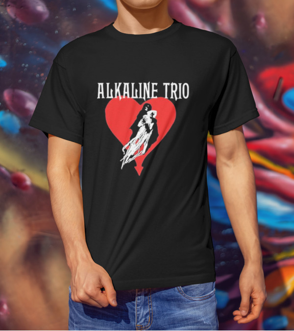 Alkaline Trio Heart Swept Cloaked Figure And Red Heart T-Shirt
